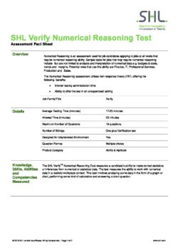 Verify Numerical Reasoning Test