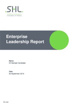Enterprise Leadership Report