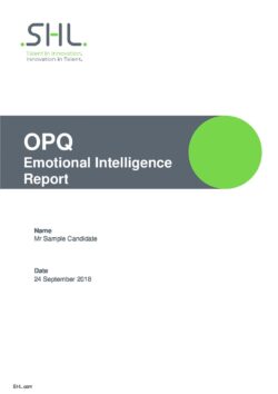 SHL OPQ32 Emotional Intelligence Report