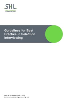 Guidelines for Best Practice Selection interviewing