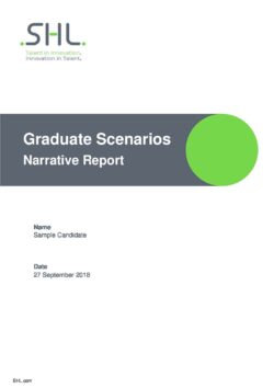 SHL Graduate Scenarios Narrative